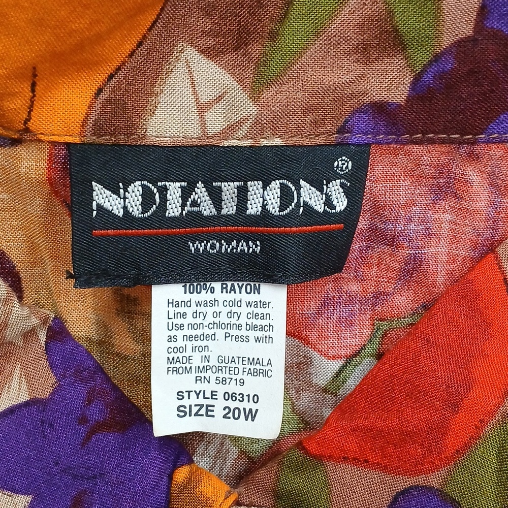 Vintage Notations Fruit Salad Blouse  Size 20W - Picture 5 of 5